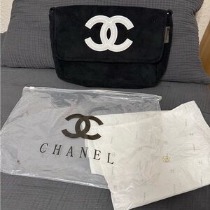 CHANEL Black and White Gift With Purchase Crossbody Precision bag